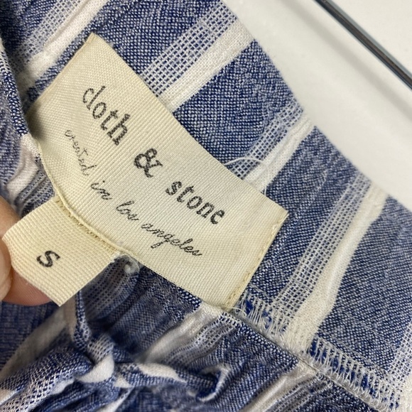 Cloth & Stone Linen Blend Wide Leg Summer Beachy Stripes Women’s Small - Picture 3 of 16